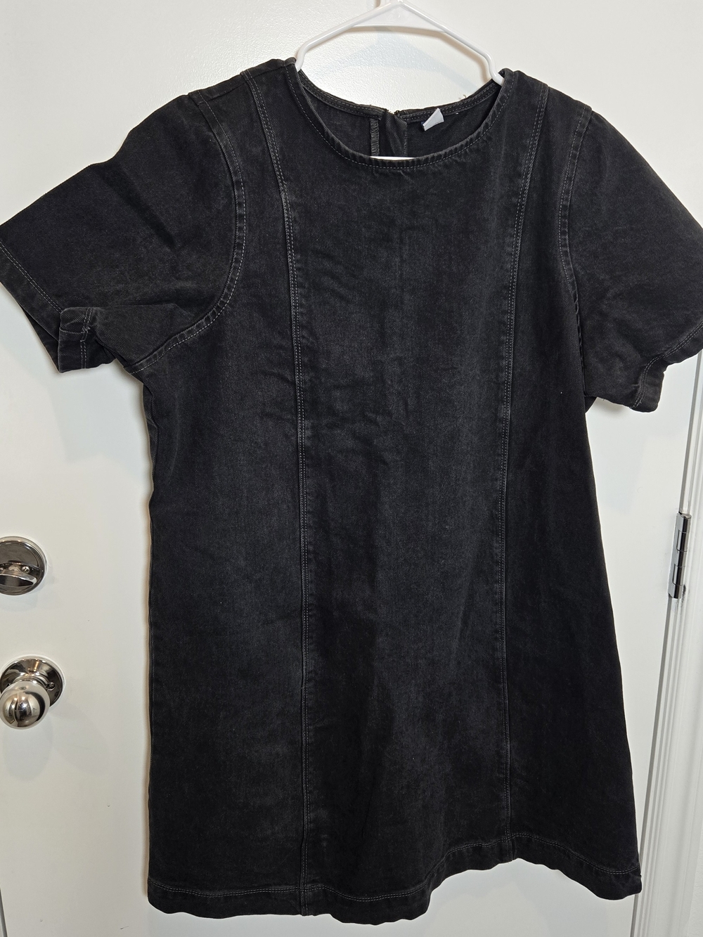 Old Navy Black Washed Denim Shift Dress